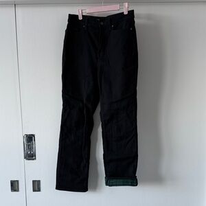 Women’s Lands’ End Black Pants - Lined with Blackwatch plaid flannel